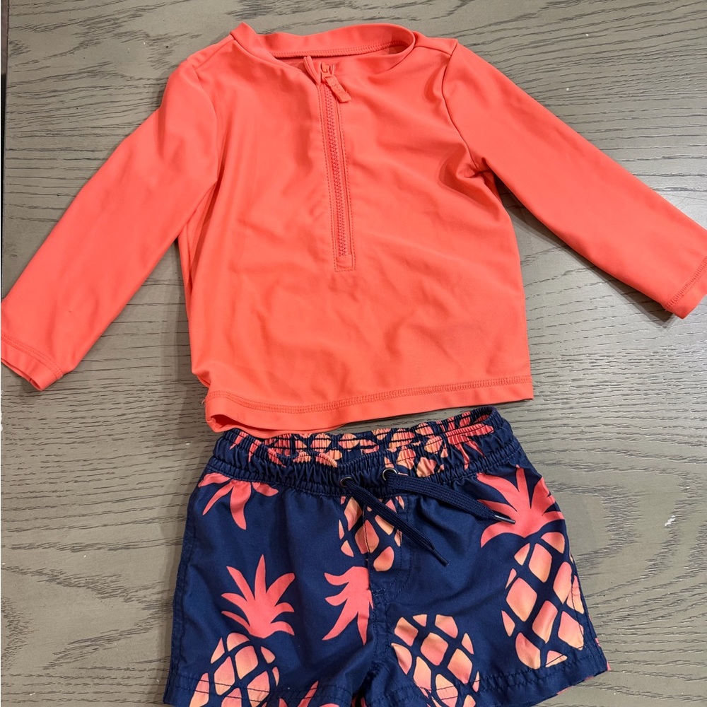 Carter's Coral and Navy Kids Swim Set